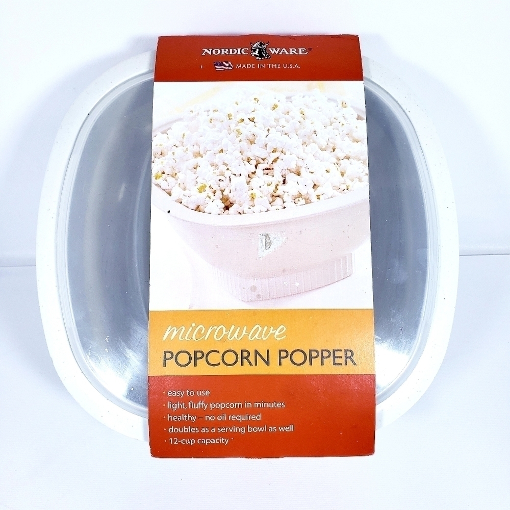 NORDIC Ware Microwave Popcorn Popper and Serving Bowl 12 Cup Capacity